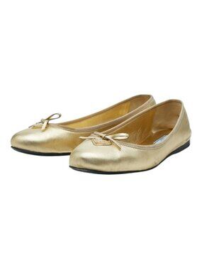Prada Ballet Shoes 38 Gold Leather